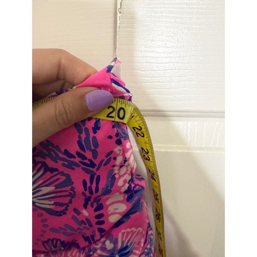 Lilly Pulitzer Solana Pink Blue One Shoulder Maxi Dress Large Resort Wear - Picture 6 of 6